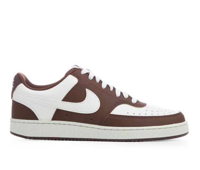 Men's Nike Court Vision Low Sustainable Sneakers in Sail/Brown color