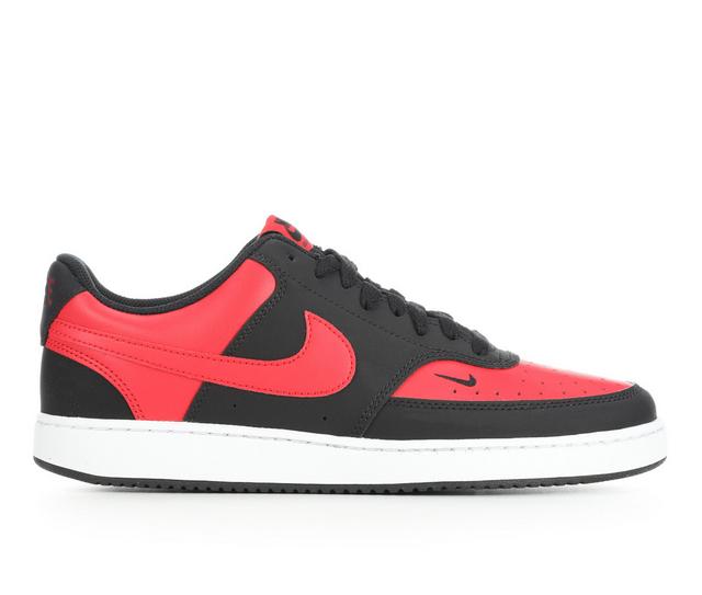 Men's Nike Court Vision Low Sustainable Sneakers in Black/Red color