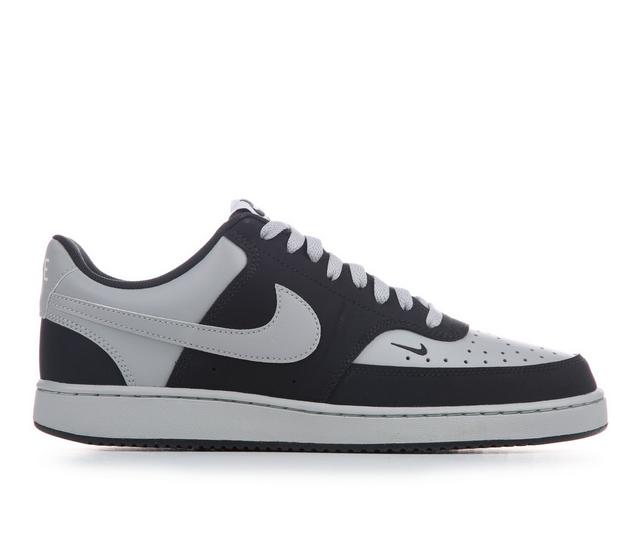 Men's Nike Court Vision Low Sustainable Sneakers in Blk/Gry/Wht color