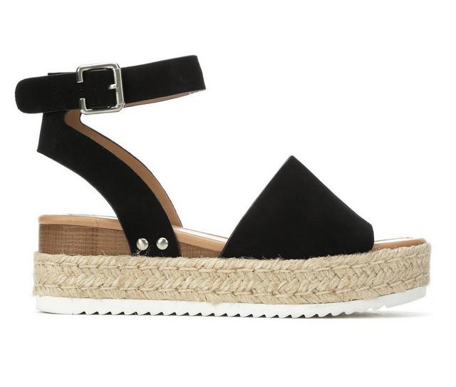 Women's Soda Topic Platform Sandals in Black color