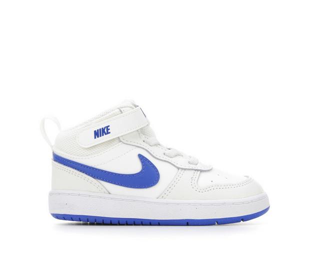 Boys' Nike Infant & Toddler Court Borough Mid 2 Sneakers in Wht/Royal/Wht color