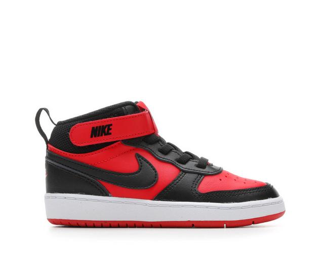 Boys' Nike Infant & Toddler Court Borough Mid 2 Sneakers in UnivRed/Blk/Wht color