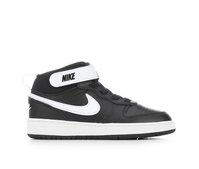 Boys' Nike Infant & Toddler Court Borough Mid 2 Sneakers in Black/White color