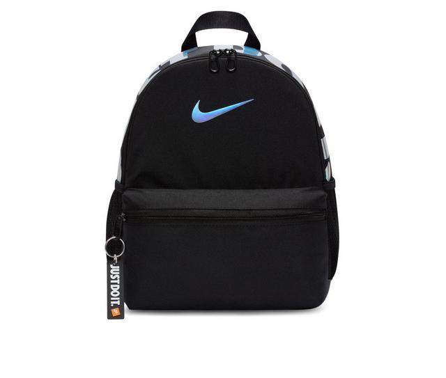 Nike Brasilia JDI Mini Sustainable Mini Backpack in Black/HLOSLV color