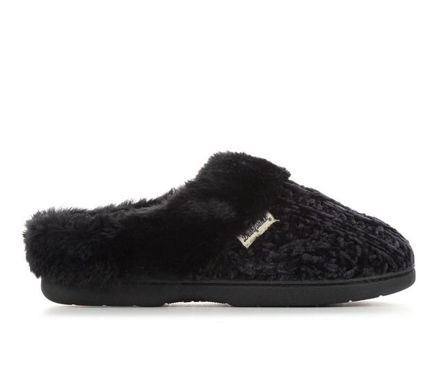 Dearfoams Cable Knit Chenille Slippers in Black color