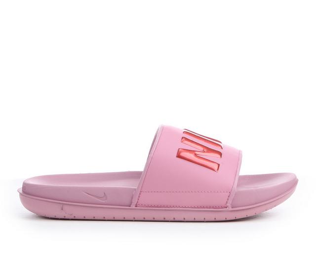 Women's Nike Off Court Sport Slides in Pink/Bronze-607 color