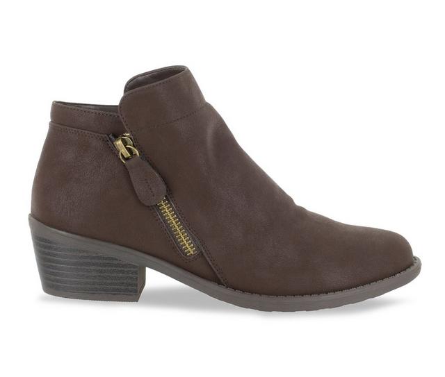 Women's Easy Street Gusto Booties in Brown Matte color