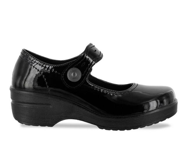 Women's Easy Works by Easy Street Letsee Slip-Resistant Clogs in Black Patent color