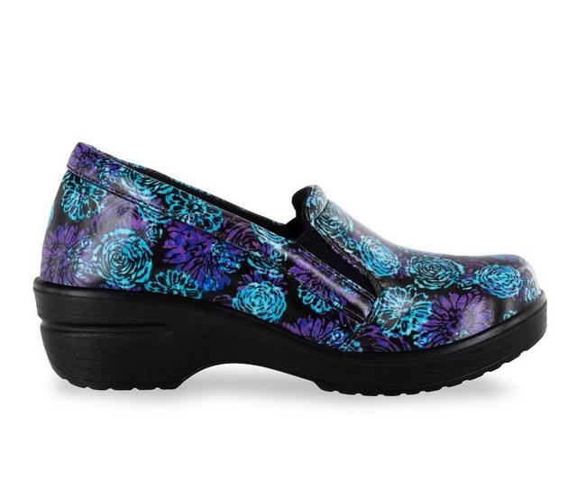 Women's Easy Works by Easy Street Leeza Slip-Resistant Clogs in Purple/Blue color