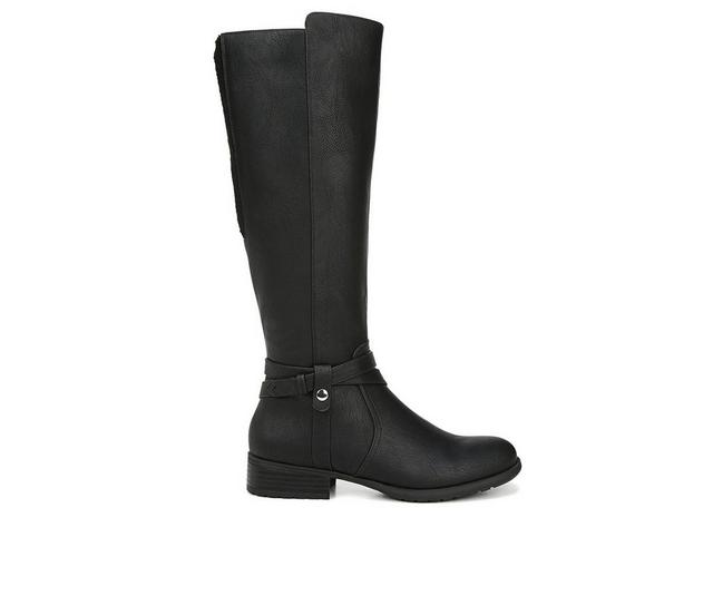 Women's LifeStride Xtrovert Wide Calf Water Resistant Riding Boots in Black color