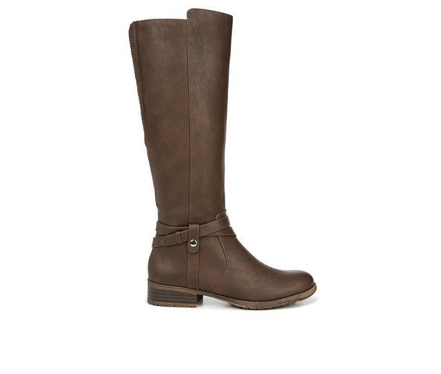 Women's LifeStride Xtrovert Wide Calf Water Resistant Riding Boots in Dark Tan color