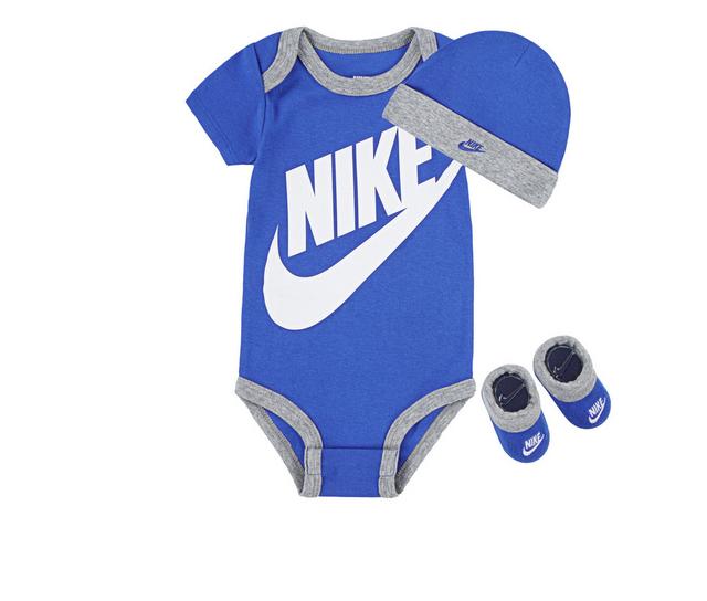 Nike Infant Futura 3 Piece Onesie Set in Game Royal 6-12 color