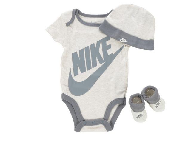 Nike Infant Futura 3 Piece Onesie Set in Pale Ivory 0-6 color
