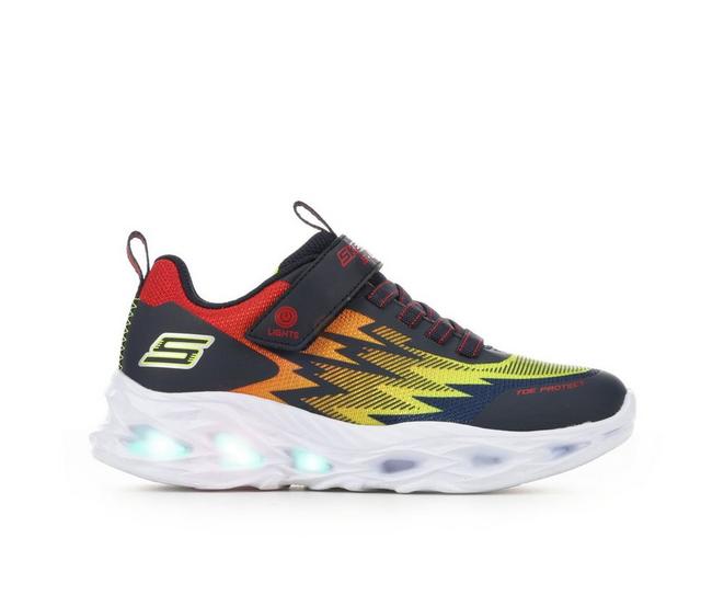 Boys' Skechers Little Kid Vortex-Flash Light-Up Shoes in Navy/Yellow/Red color