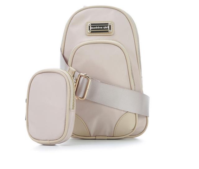 Madden Girl Nylon Sling Handbag in Khaki color