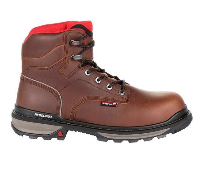 Men's Rocky RKK0257 Ram's Horn WP Comp Toe Work Boots in Brown color