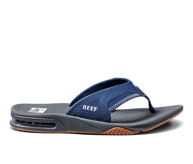 Men's Reef Fanning Flip-Flops in Navy/Shadow color