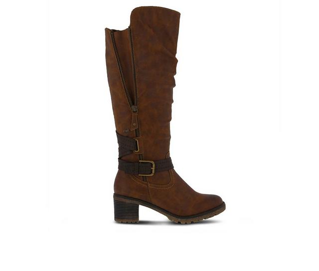Women's SPRING STEP Gemisola Knee High Boots in Brown color