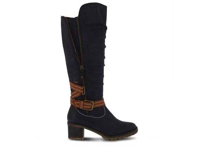 Women's SPRING STEP Gemisola Knee High Boots in Navy color