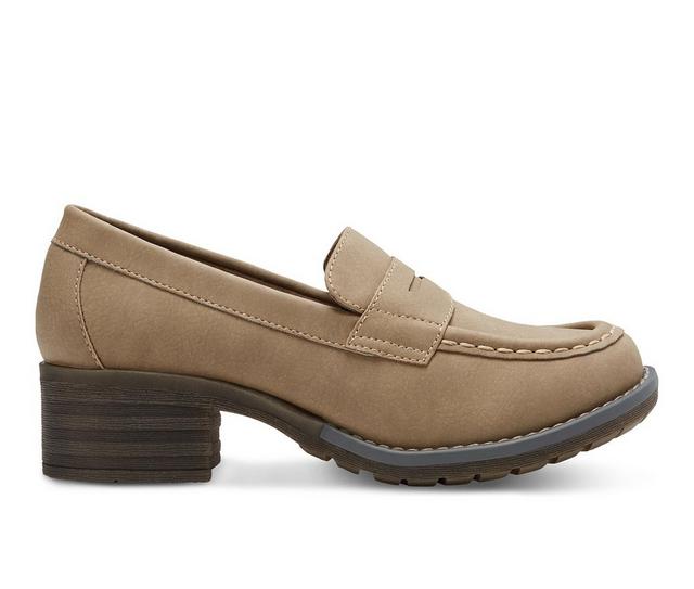 Women's Eastland Holly Heeled Loafers in Light Tan color