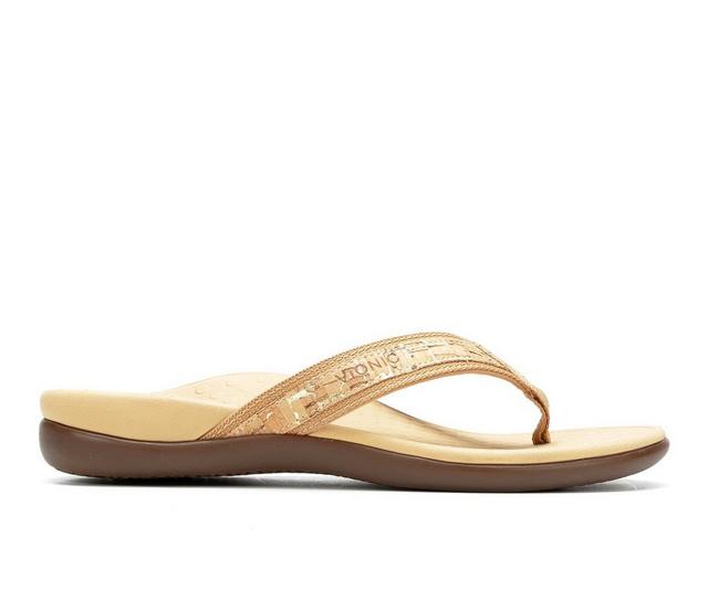 Women's Vionic Tide II Flip-Flops in Gold Cork color