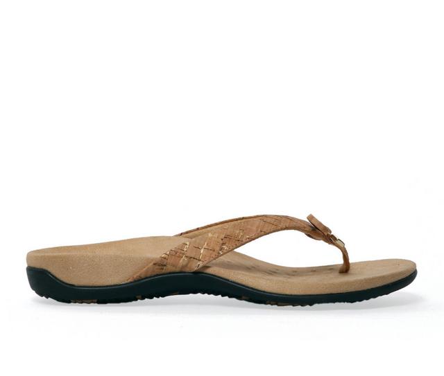 Women's Vionic Bella Flip-Flops in Gold Cork color