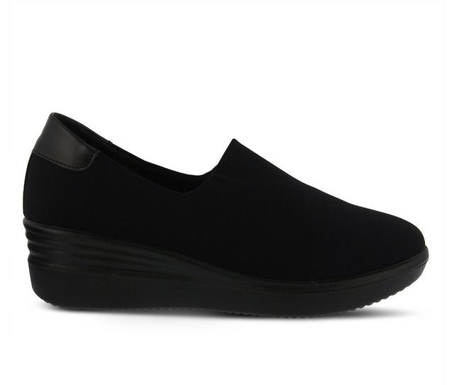 Women's Flexus Noral Slip-On Wedges in Black color