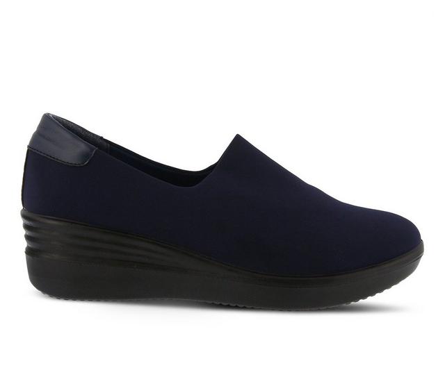 Women's Flexus Noral Slip-On Wedges in Navy color