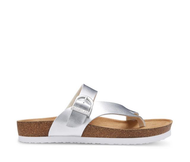 Women's Eastland Shauna Footbed Sandals in Silver color
