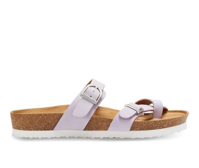 Women's Eastland Tiogo Footbed Sandals in Lilac color