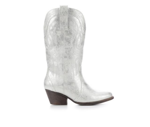 Women's Sugar Tammy Cowboy Boots in Silver Metallic color