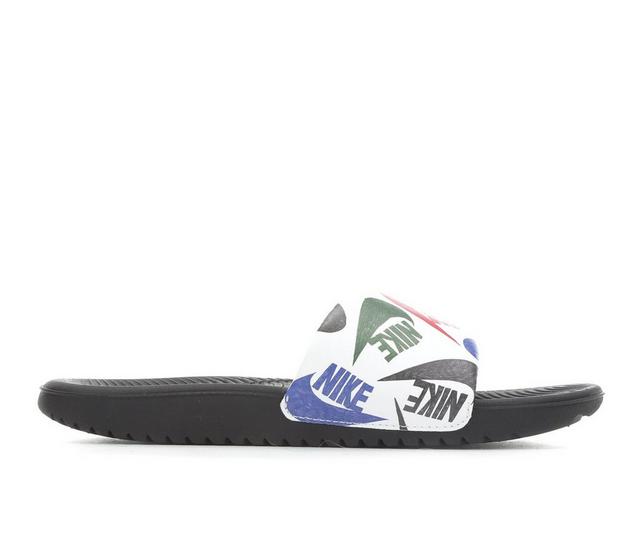 Boys' Nike Little Kid & Big Kid Kawa Print Sport Slides in Black/White color