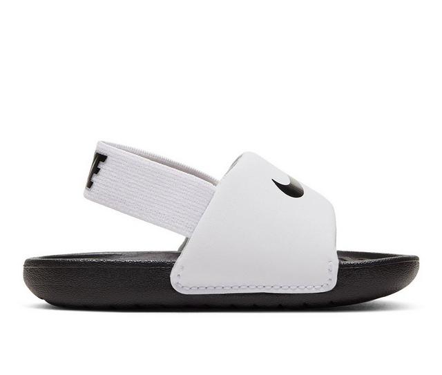 Boys' Nike Infant & Toddler Kawa Sport Slides in White/Black color