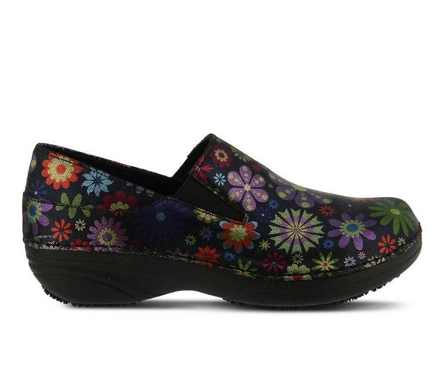 Women's SPRING STEP Manila Flower Safety Shoes in Black color