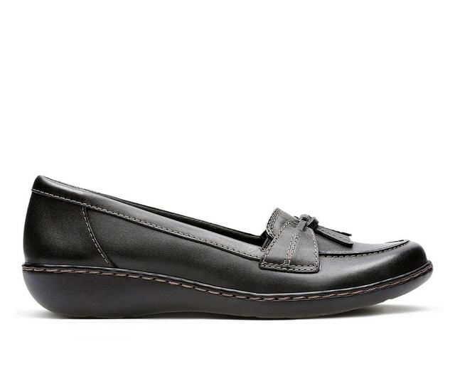 Women's Clarks Ashland  Bubble Loafers in Black color