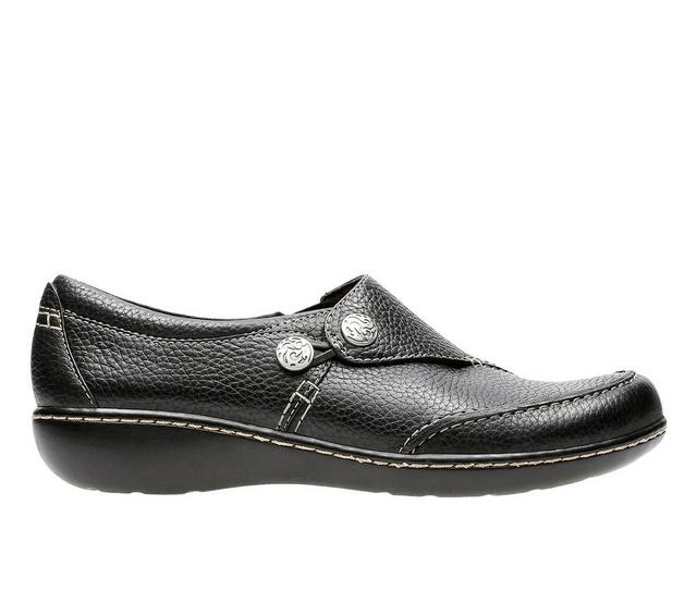 Women's Clarks Ashland Lane Q Slip-On Shoes in Black color