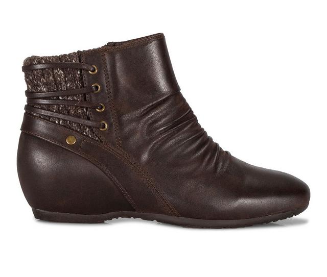 Women's Baretraps Peanut Ruched Booties in Dark Brown color