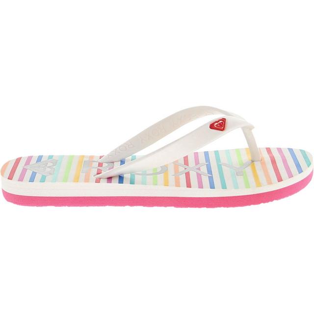 Girls' Roxy Little Kid & Big Kid Tahiti VII Flip-Flops in WHITE PINK color