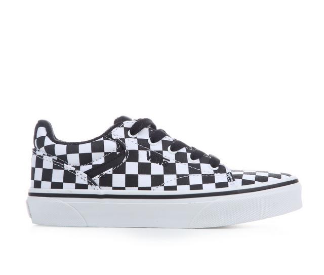 Boys' Vans Little Kid & Big Kid Seldan Skate Shoes in Black/White/Chk color