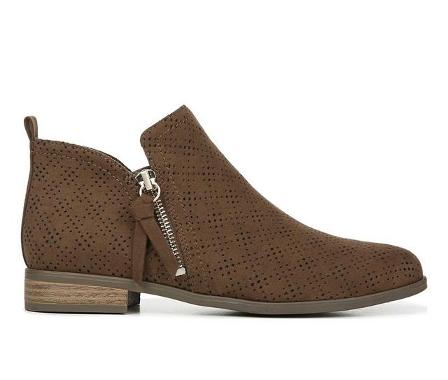 Women's Dr. Scholls Rate Zip Booties in Chocolate Brown color
