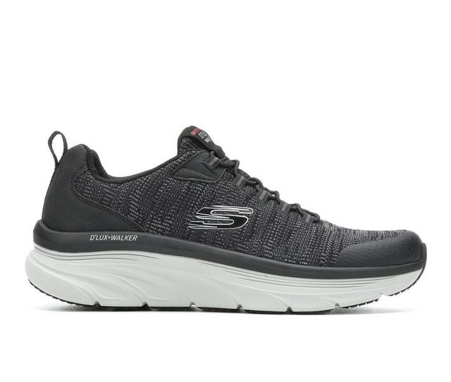 Men's Skechers 232045 D'Lux Walker Bungee Walking Shoes in Black/Gray color