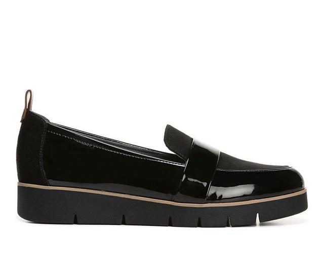 Women's Dr. Scholls Webster Platform Loafers in Black Patent color