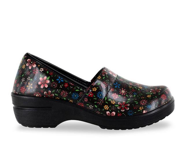 Women's Easy Works by Easy Street Laurie Slip-Resistant Clogs in Groovy Floral color