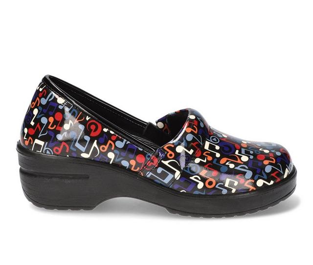 Women's Easy Works by Easy Street Laurie Slip-Resistant Clogs in Music Notes Pat color