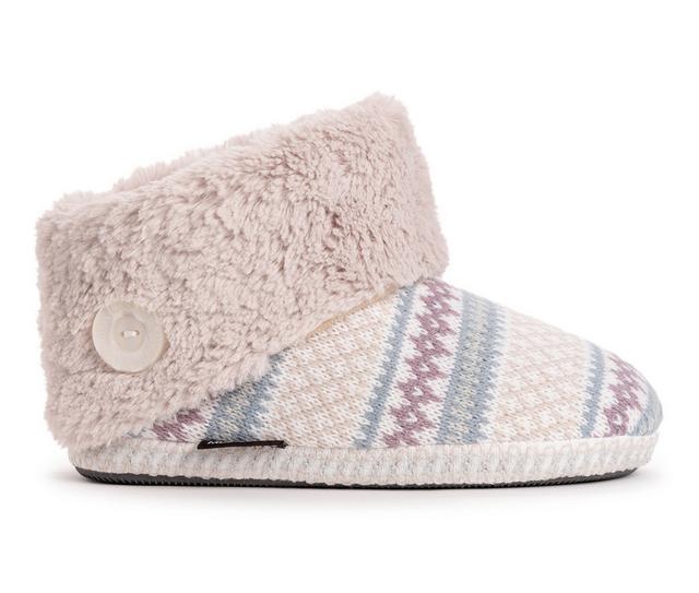 MUK LUKS Women's Melinda Bootie Slippers in Light Purple color