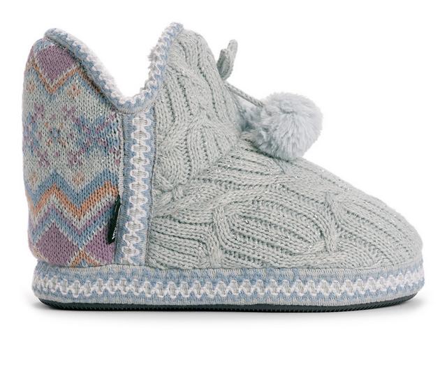 MUK LUKS Women's Amira Bootie Slippers in CumulusFairisle color