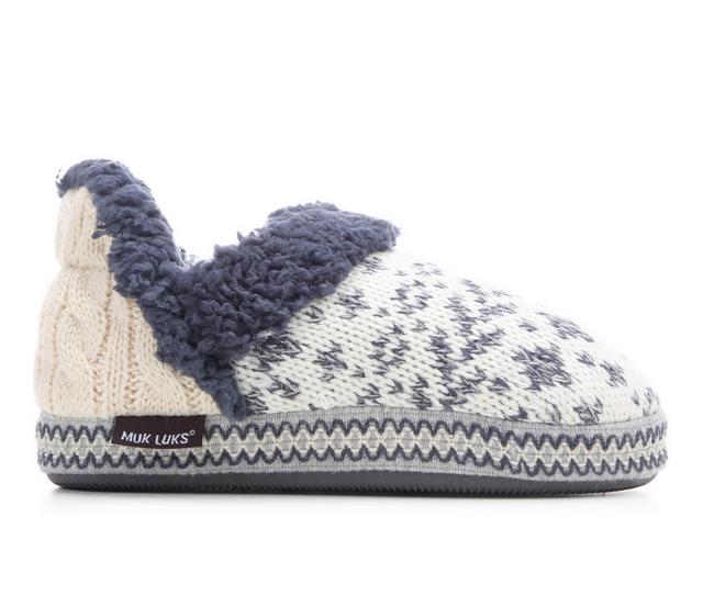MUK LUKS Magdalena Slippers in Ivory/Denim color