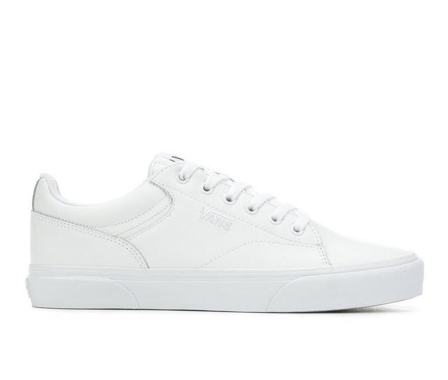 Men's Vans Seldan Skate Shoes in White/White color