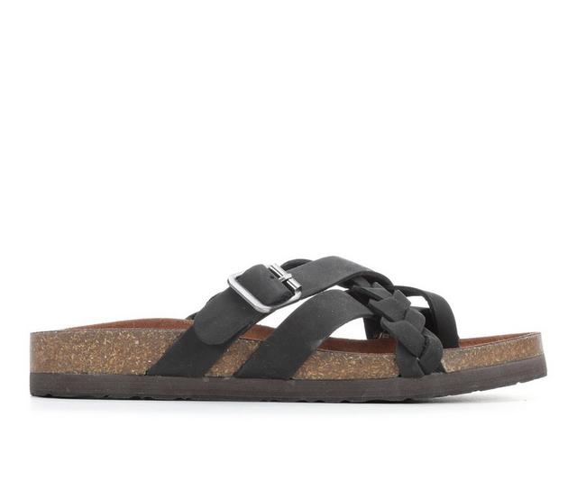 Women's White Mountain Harrington Footbed Sandals in Black color