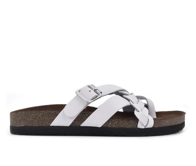 Women's White Mountain Harrington Footbed Sandals in White color